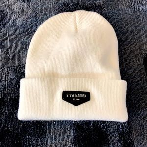 Steve Madden Cream Winter Knit Hat